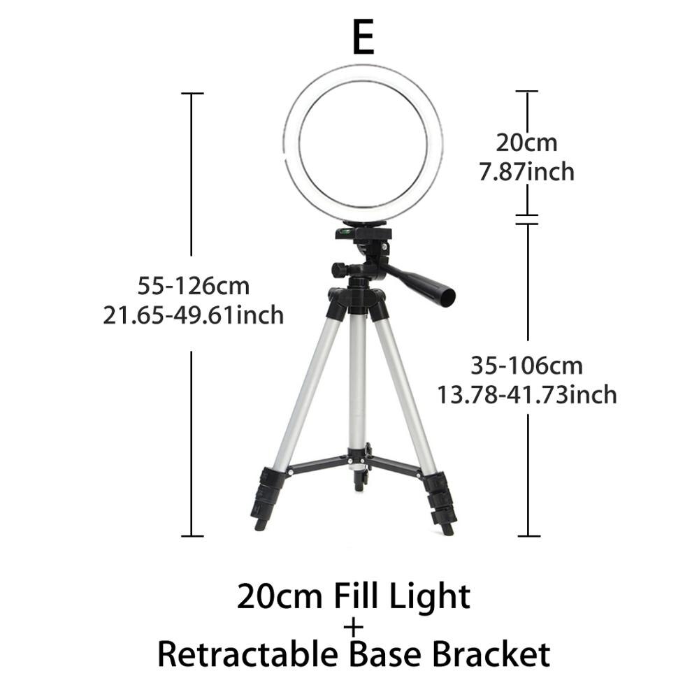 LED Ring Light Photo Studio Camera Light Photography Video Live Beauty Fill Lamp Set With Tripod Bracket for Phone: Orange