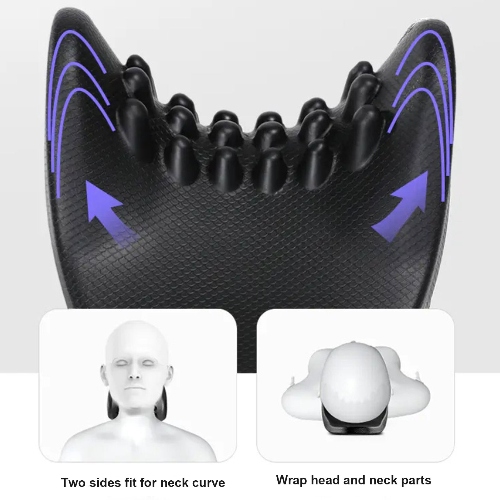 Almohada de masaje Cervical, cojín de tracción Cervical portátil para aliviar el dolor de cuello y hombros