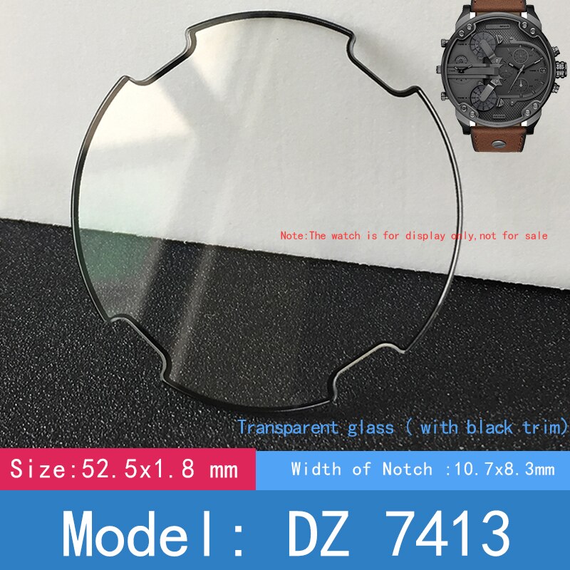 Watch crystal For Diesel DZ 7264 7258 7259 7270 7331 7370 Mineral glass Replacement repair parts: DZ 7413