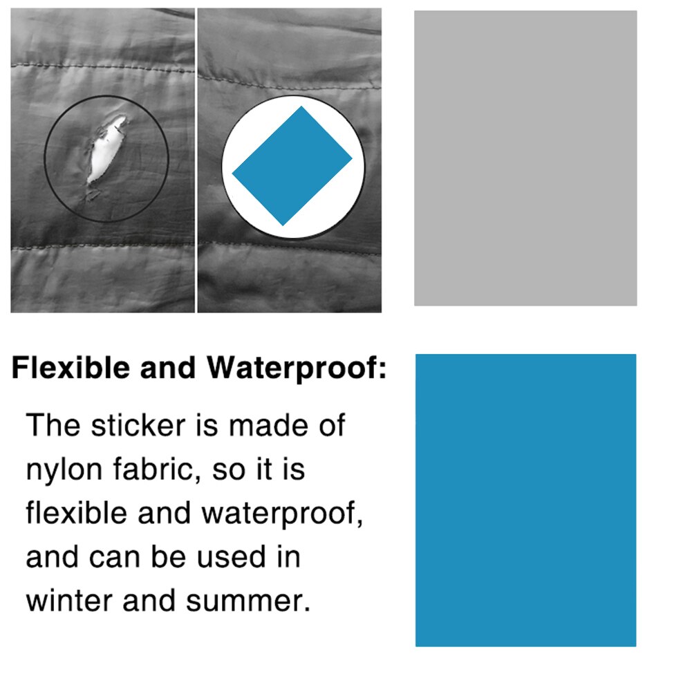 Waterproof Nylon Stickers Self Adhesive Cloth Patches Mend Down Outdoor Tent Repair Tape Patch Tent Accessories