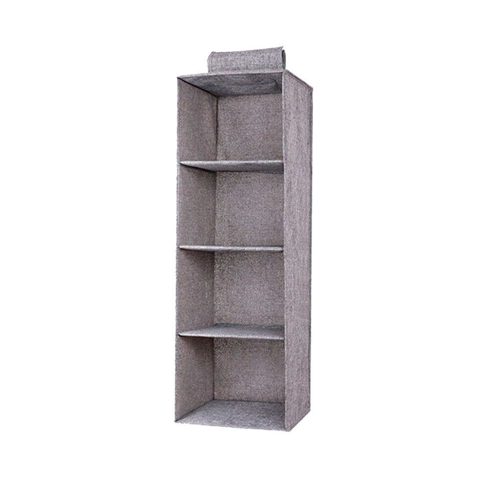 Hängen Kleiderschrank Kleidung Organizer Lagerung Hause Hängen Schublade Kasten Schlafzimmer Tasche Kasten Baumwolle Leinen 3 Schicht Veranstalter: vier Etagen