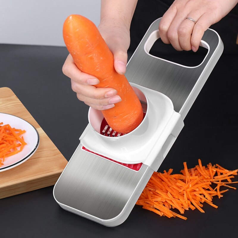 Mandoline snijset groenterasp voedselversnipperaar roestvrijstalen groentesnijder met handbescherming