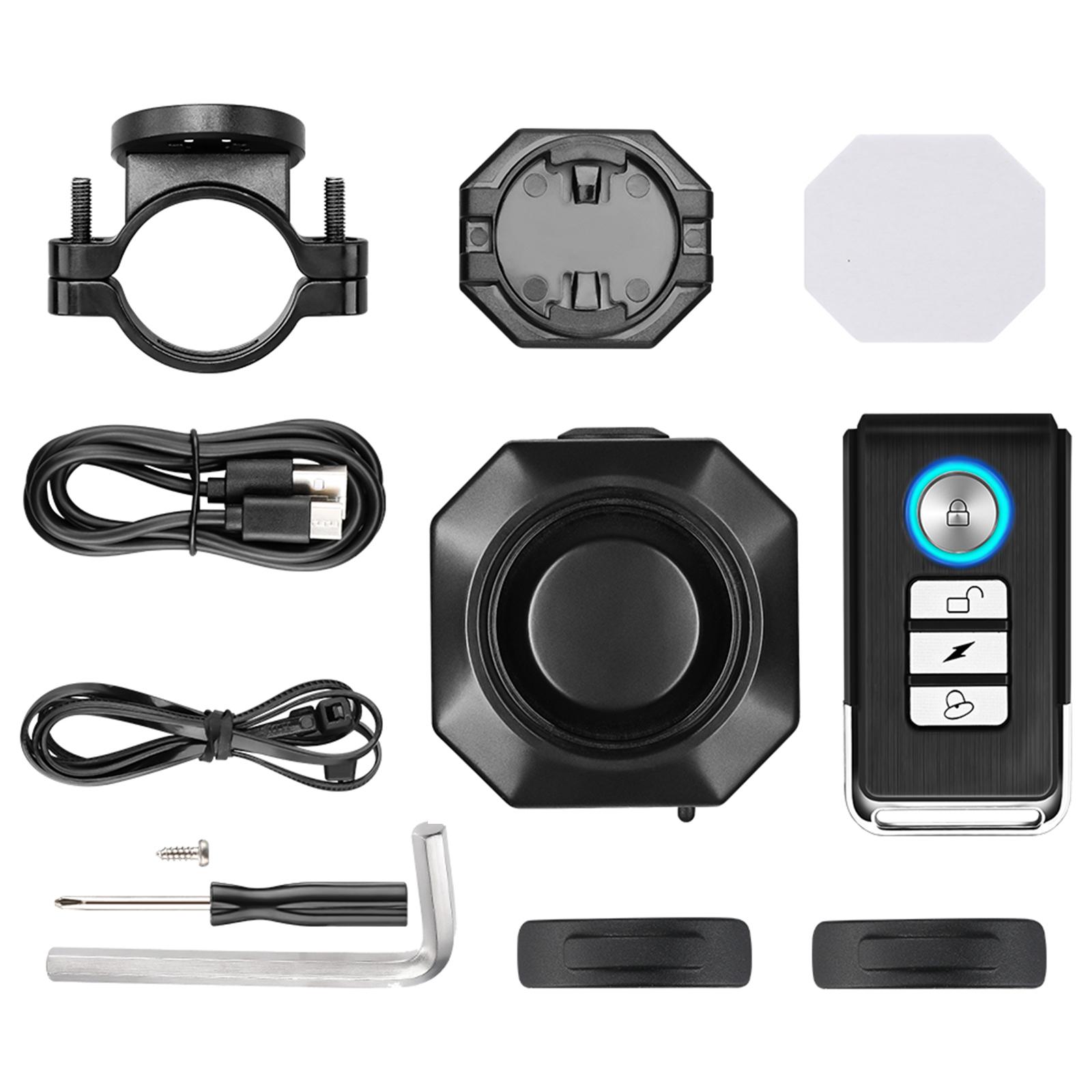 Fiets Alarm Usb 113dB Draadloze Sirene Inbreker Anti Diefstal Mount Trailer Met Afstandsbediening Alarmsysteem Fiets Alarm Voor Fiets