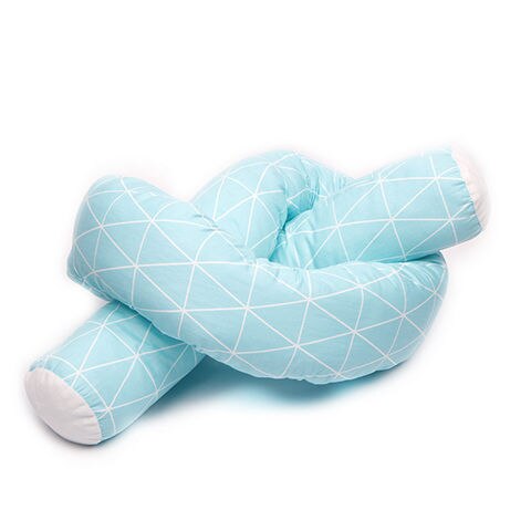 Valla para cuna de 2m, parachoques para cama de bebé, almohada para cuna de recién nacido, decoración para chico, almohadas trenzadas, Protector para cuna: 2m-Blue