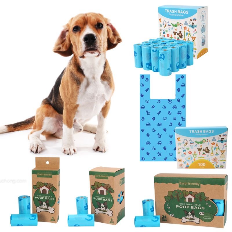 Thick Biodegradable Dog Poop Bags Leak-Proof Pet Waste Bag Refills Trash Bags