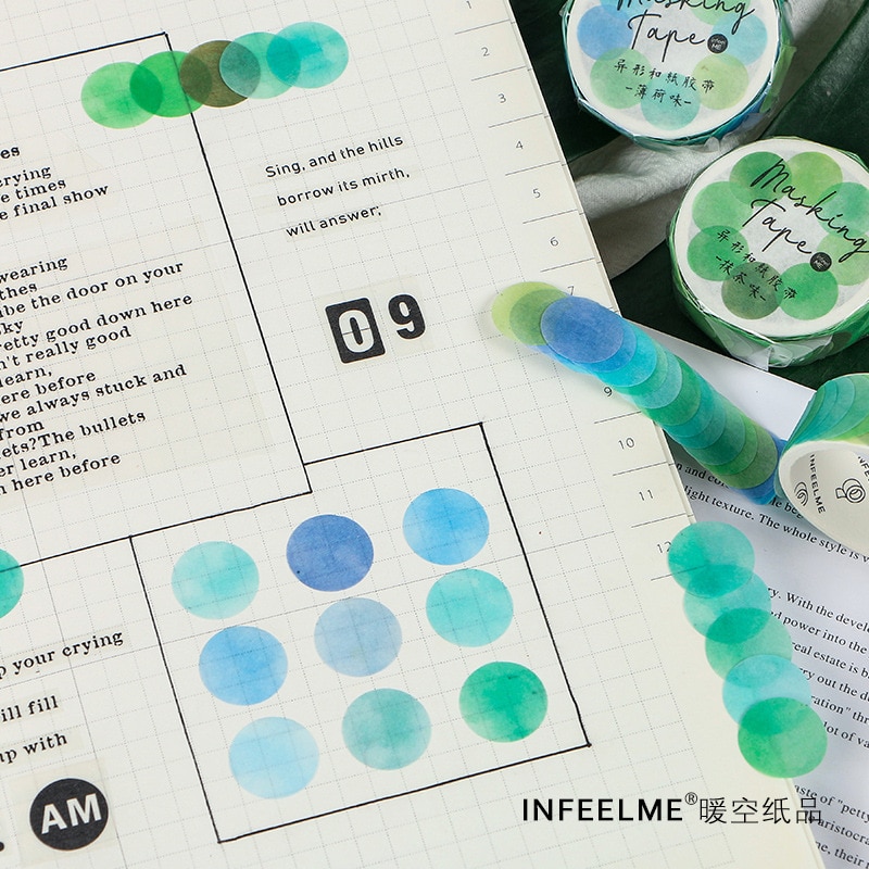 Frukt hårt godis serie journal washi tejp gör-det-själv scrapbooking klistermärke etikett färsk färg cirkel maskeringstejp skola kontorsmaterial