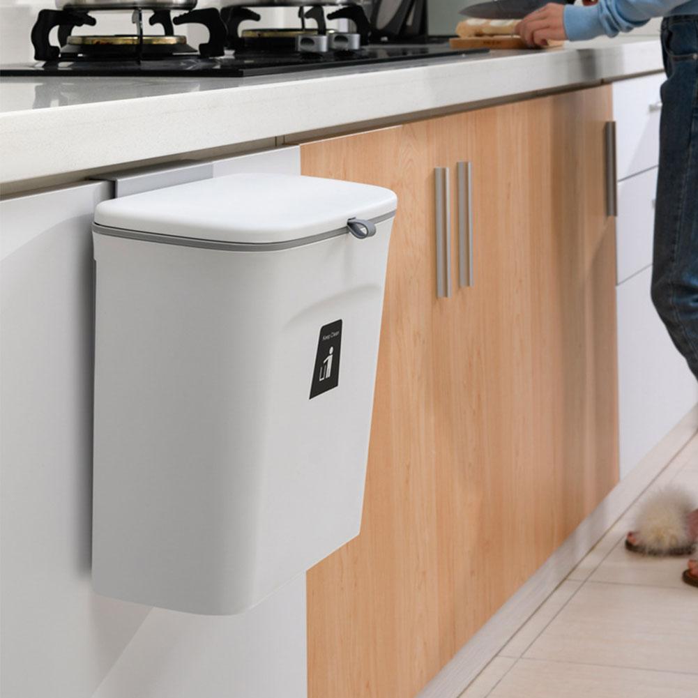 Kitchen Trash Can Kitchen Waste Bin Kitchen Garbage Cans Recycle Rubbish Bin Cabinet Hanging Trash Can With Non-marking Sticker