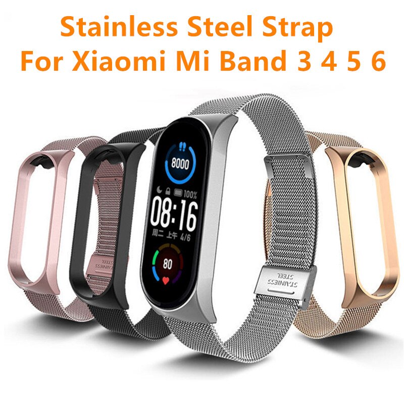 Edelstahl Strap Für Xiaomi Mi Band 3 4 5 6 Smart Uhr Handgelenk M3 M4 Armband Für MiBand 6 5 4 3 Miband Strap Ersatz