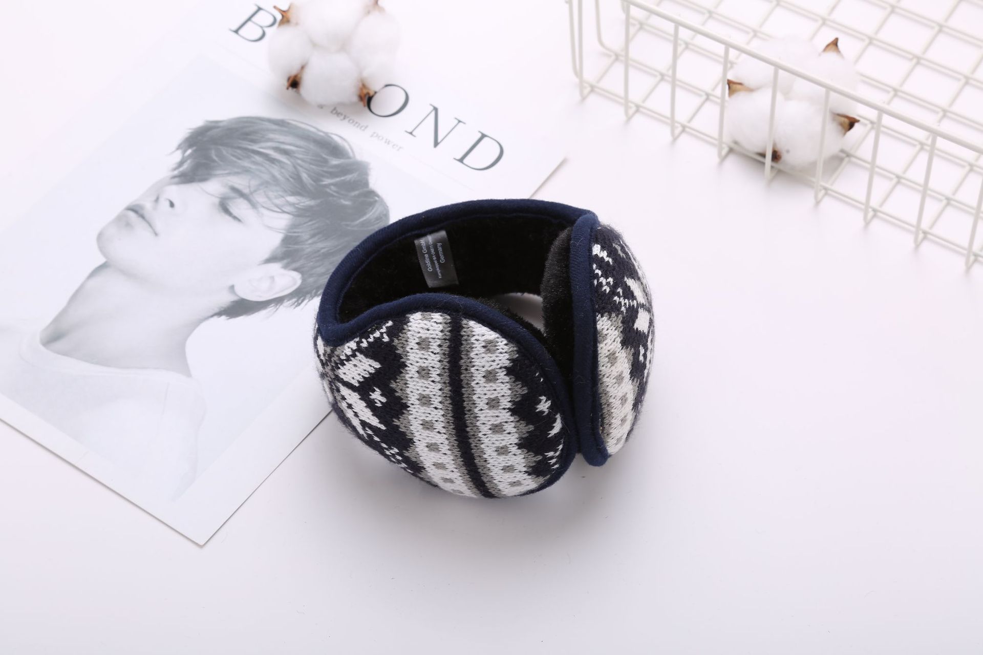 De orejeras de abrigo para invierno de cubre orejas orejera bolsa oído más los hombres y las mujeres después de usar orejera de felpa de invierno: Dark Blue