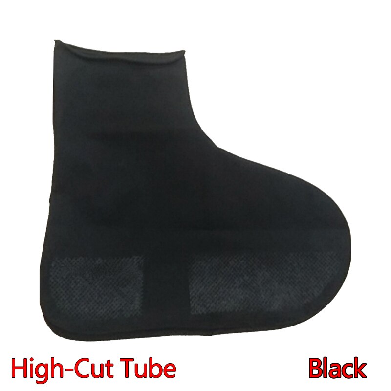 1 paar Wasserdichte Outdoor Latex Schuhe Abdeckungen Mehrweg Silikon Regen Schuhe Boot Abdeckungen Material Unisex Schuhe Non-slip Protektoren: High-Cut Tube Black / l