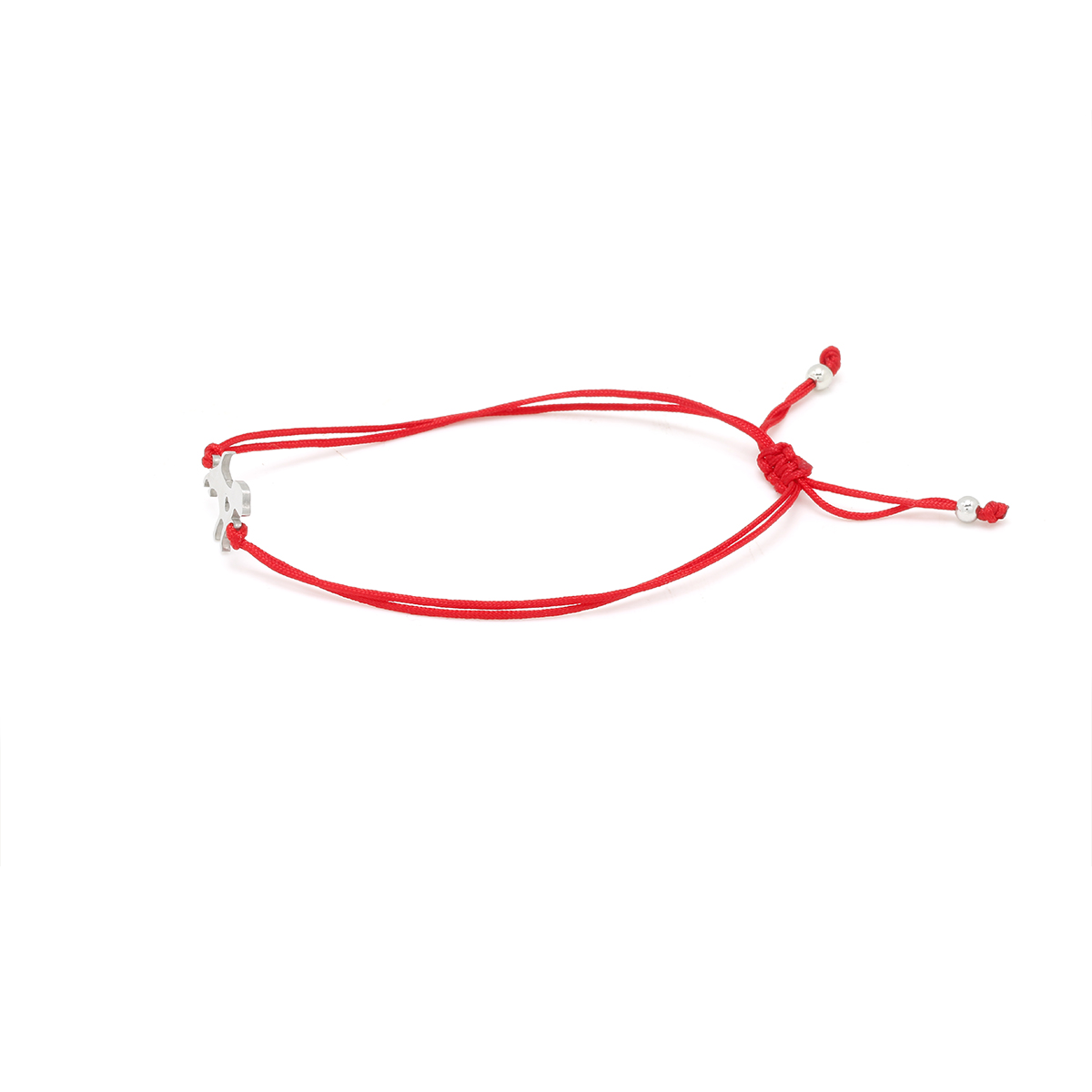 Rvs Hond Met Holle Perzik Hart Charme Rode Koord Verstelbare Armband Vrouwen Eenvoudige Gevlochten String Handgemaakte Sieraden