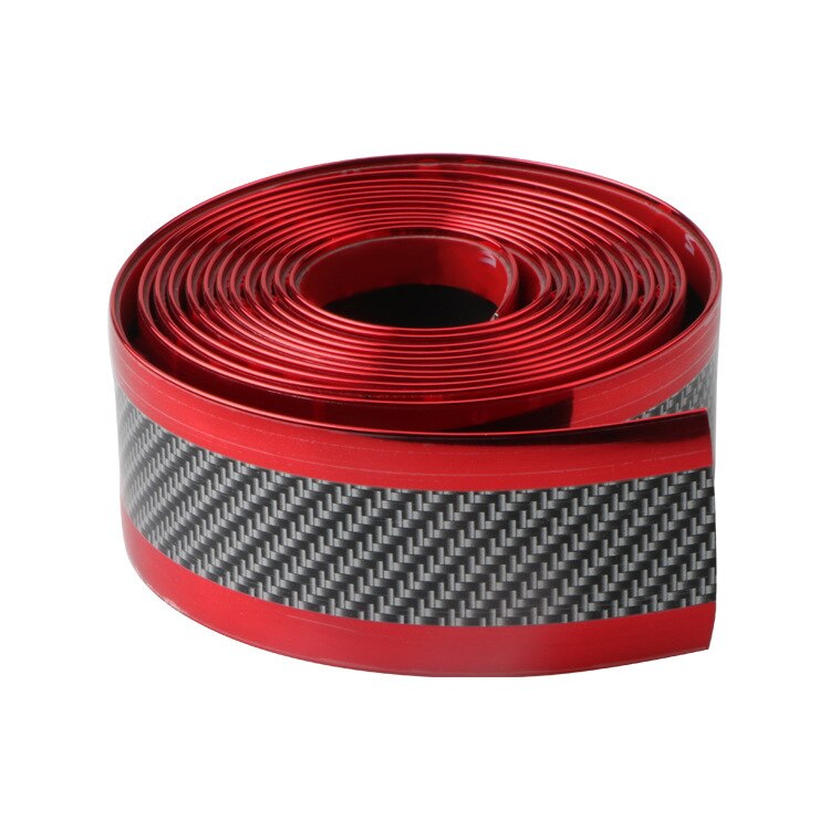Auto Drempel Bescherming Adhesive Strip Koolstofvezel Auto Drempel Kras Bescherming Bumper Sticker Auto Styling Decoratie: Carbon fiber red