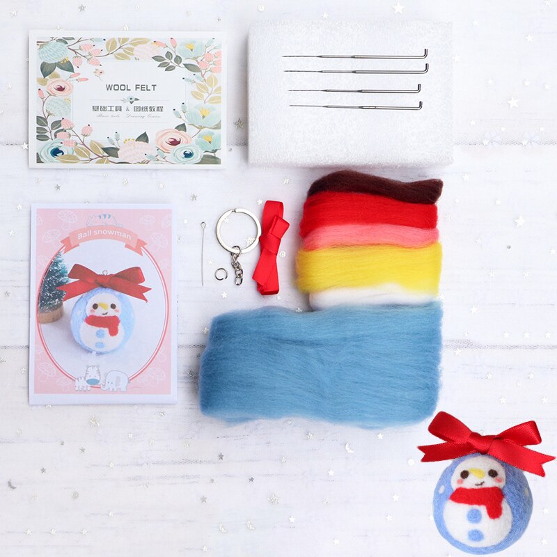 1Set Felt DIY Package Felt Craft For Handmade Christmas Hangings Santa Tree Snowman Elk For Cell Accessories Felt Material Set: D