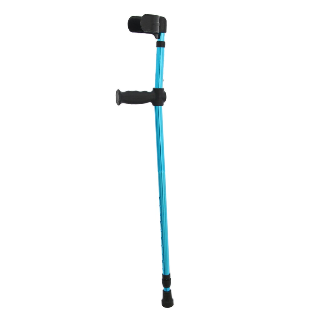 Anti Slip Aluminum Alloy Folding Walking Forearm Crutches Stick with Handle Grip For Adults Youth Blue