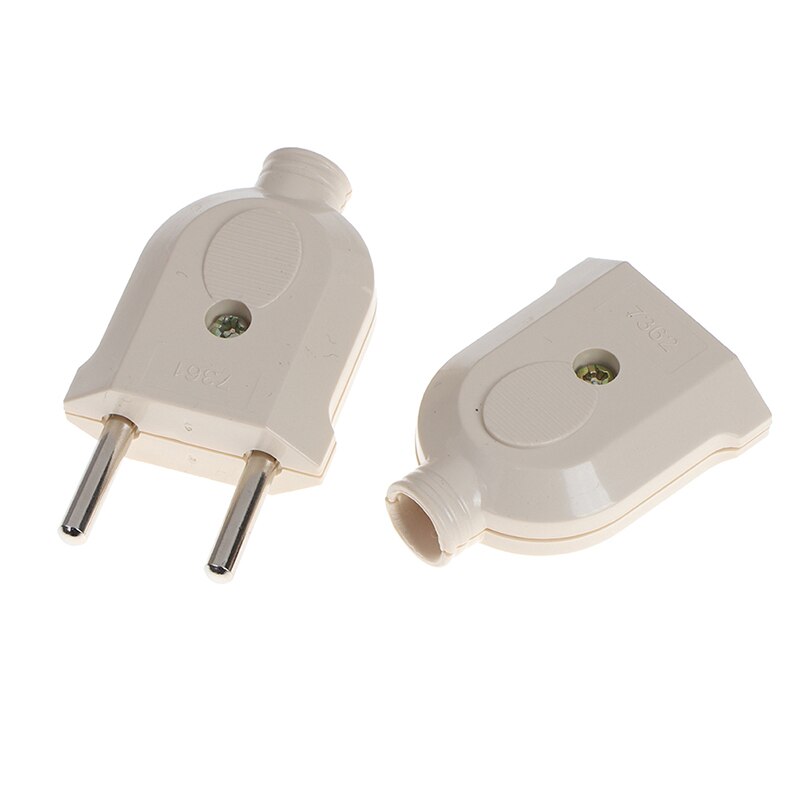 2 Pin EU Plug Male Female electronic Connector Socket Wiring Power Extension
