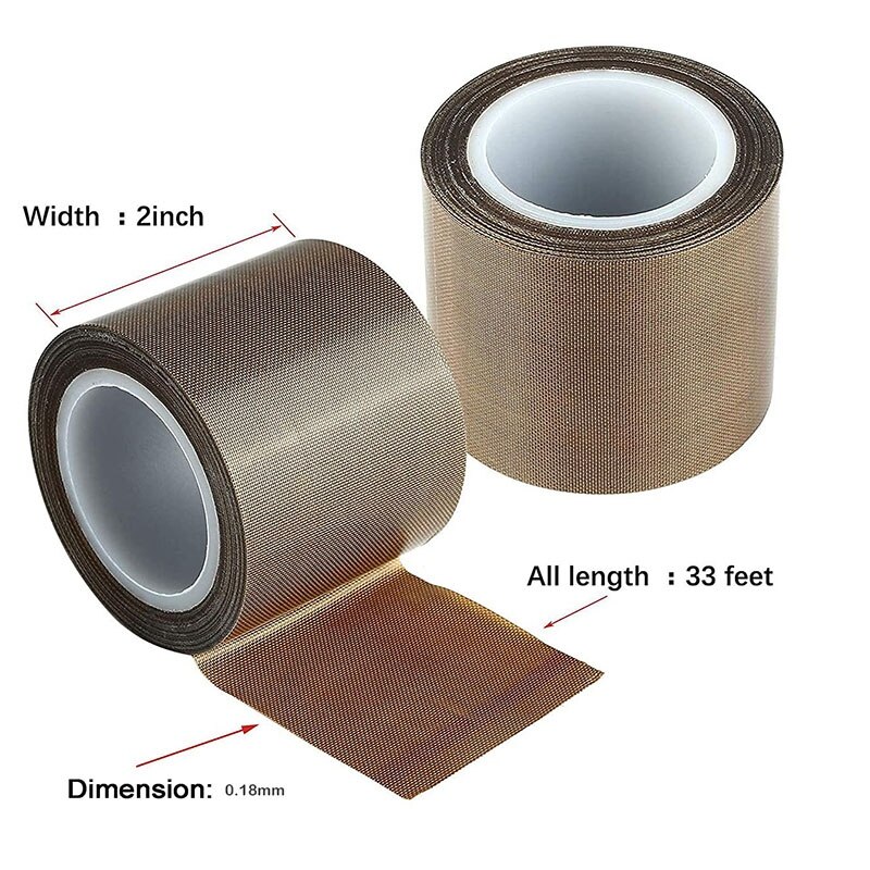 Teflon Tape/PTFE Tape for Vacuum Sealer Machine,Hand and Impulse Sealers (2 Inch x 33 Feet)
