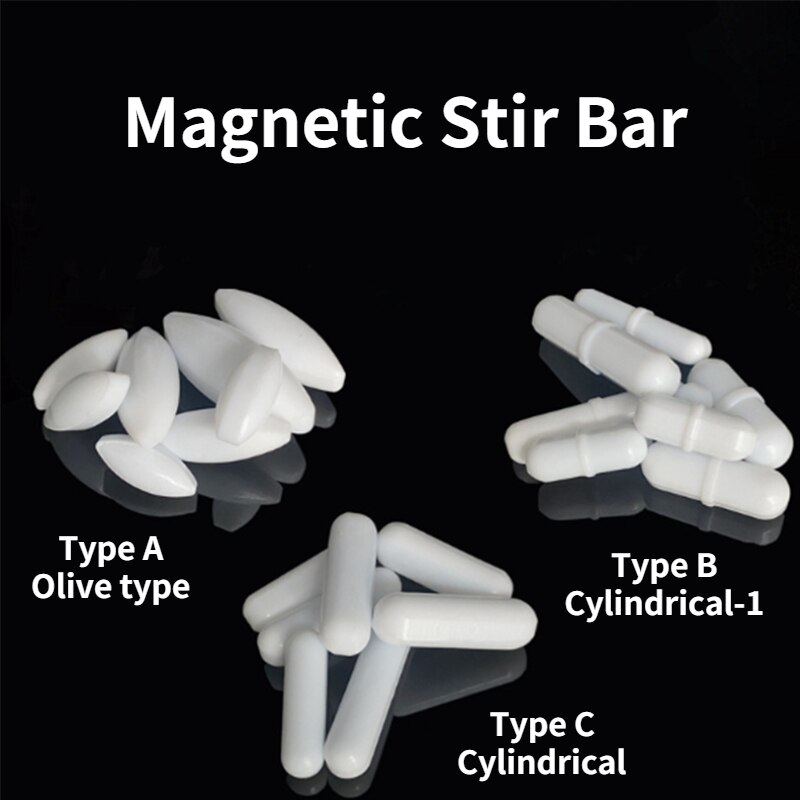 7pcs/Pack Mixed Size Stir Bar PTFE Magnetic Stir Bar Laboratory Teaching Equipment and Supplies