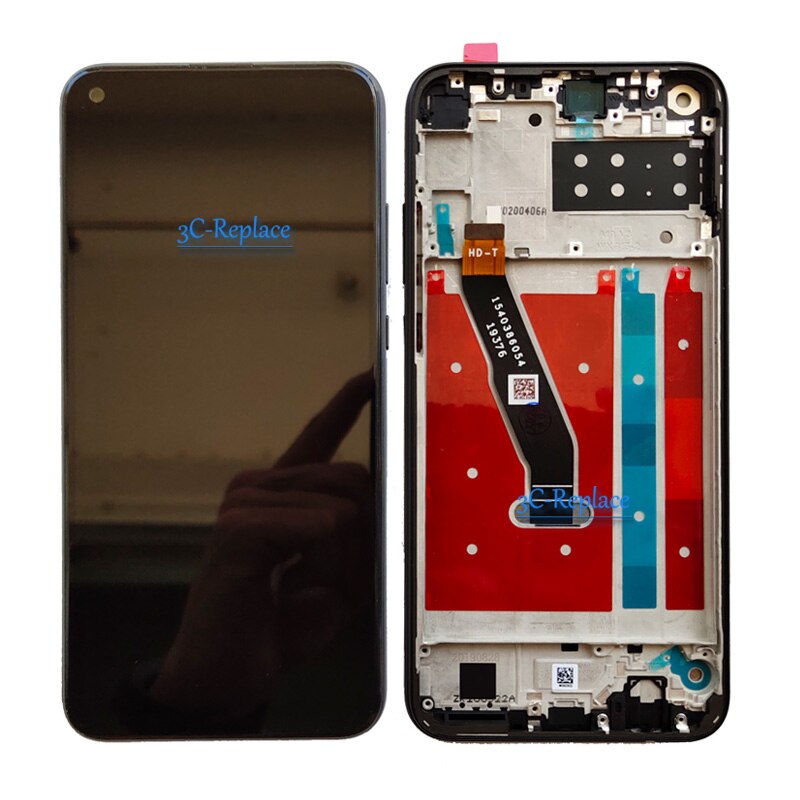 Noir 6.39 pouces pour Hua wei P40 Lite E ART-L29 / Y7p ART-L28 LCD écran tactile numériseur assemblée avec cadre