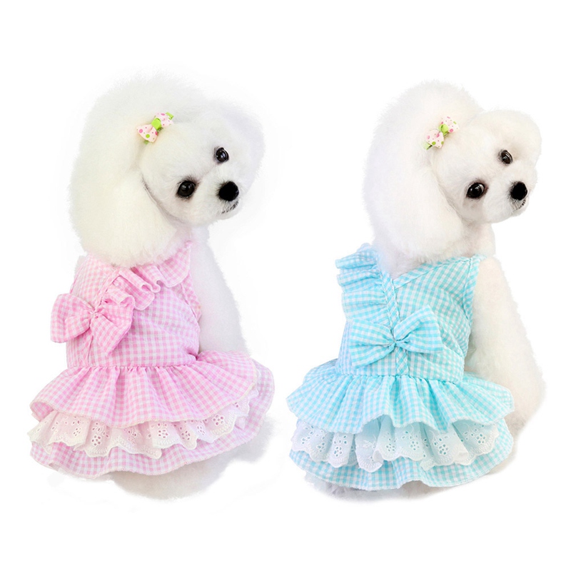 Vestido para perros mascota algodón estilo Vestido de princesa lazo falda transpirable cachorro ropa de verano disfraz