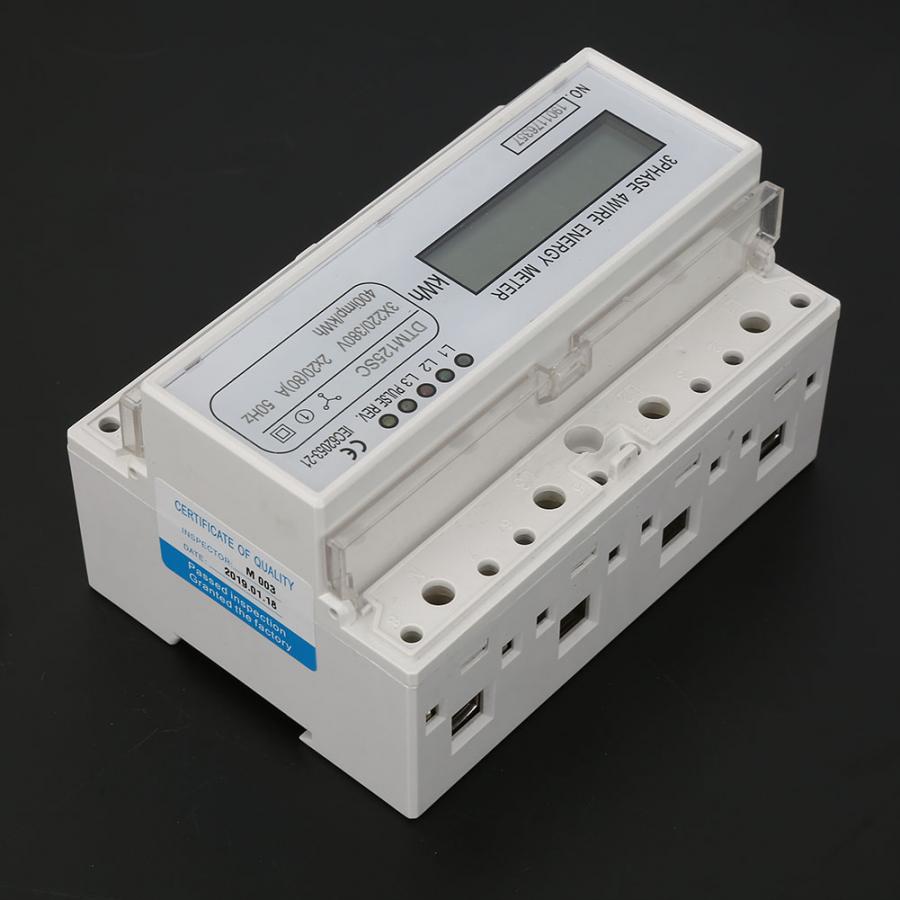 Wattmeter 220/380V 20-80A Energy Consumption Digital Electric Power Meter 3 Phase KWh Meter with LCD Watt Meter