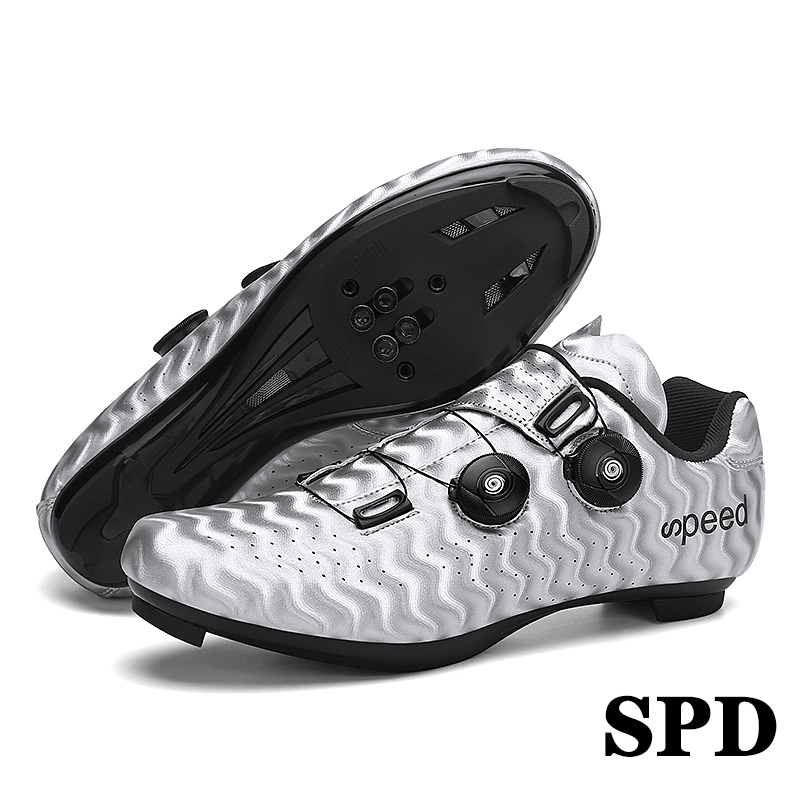 Sapatos de ciclismo profissional para homens e mulheres, impulsionador respirável de sola dura, ciclismo de estrada, sapatos de bloqueio, SPD, sapatos de competição: Preto / 46