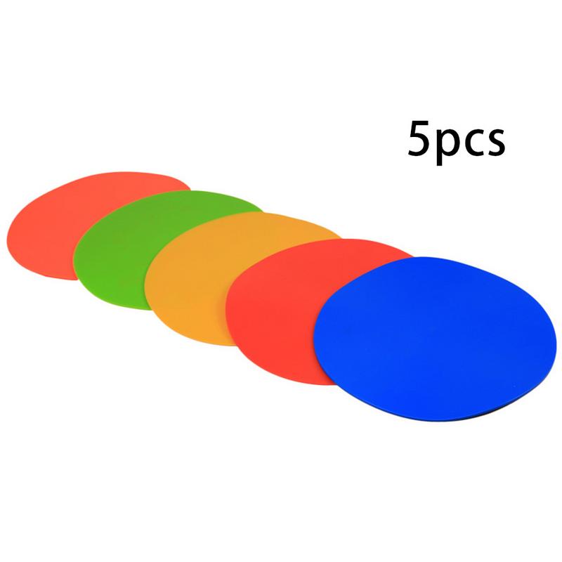 5PCS Football Training Markers Round Rubber Flat Training Discs Soccer Pitch Training Floor pad for Football Training Equipment