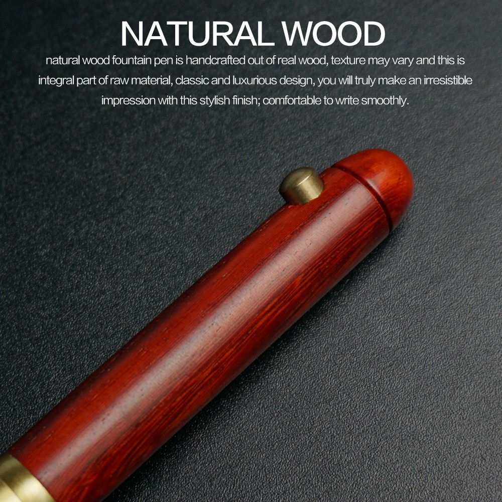 Wooden Retractable Roller Ball Pens Smooth Writing Signature Executive Business Ball Point 0.5mm Handcrafted Vintage Pen