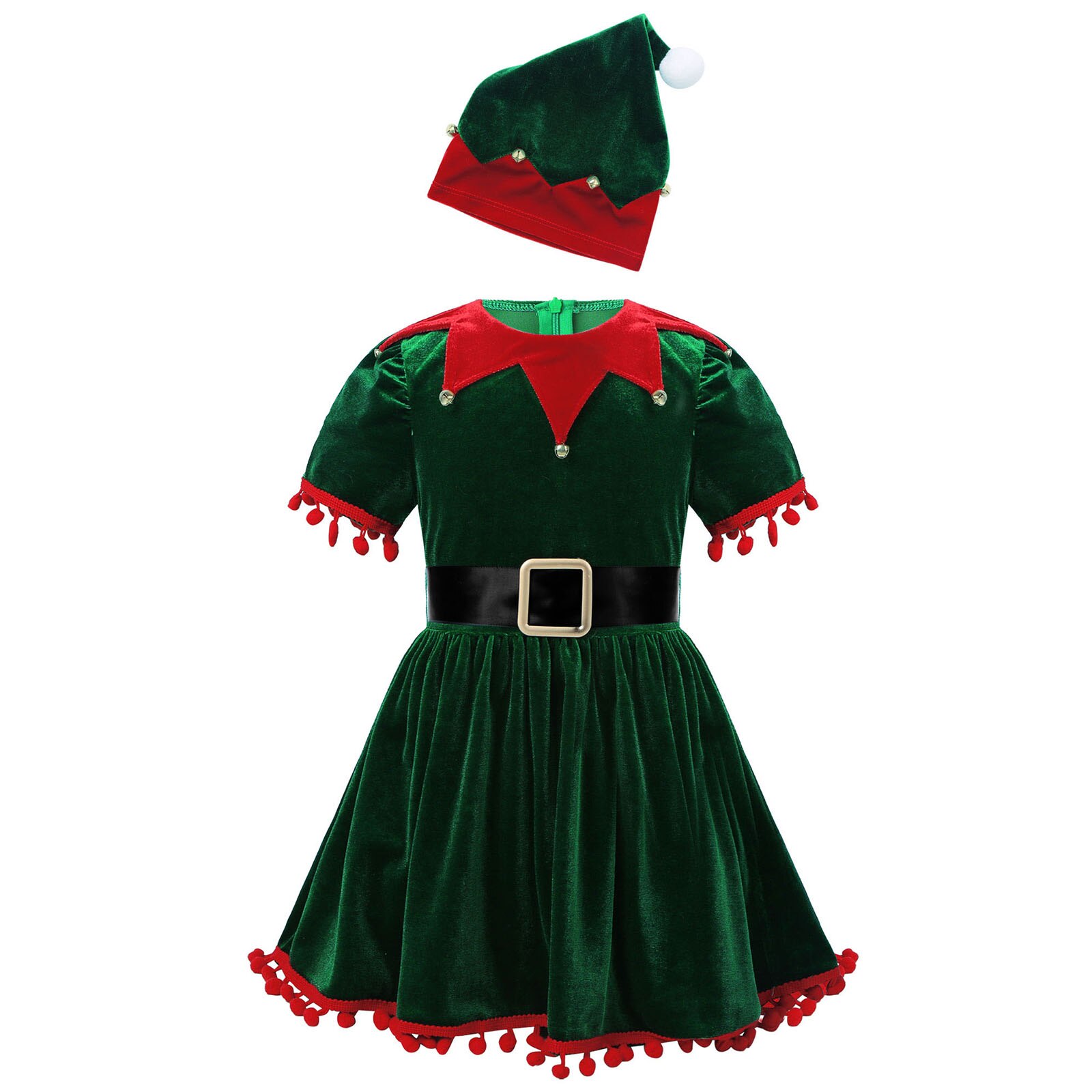 Lot De 2 Bonnets De Noël Pour Filles Et Garçons – Taille Unique – Avec Ceinture Père Noël – Neufs
