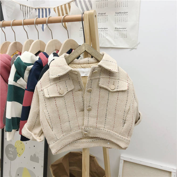 Bebis pojkar jackor höst barn hopfällbar krage jacka barn casual ytterkläder kappor småbarn jackor pojkar kappa: Beige / 5t