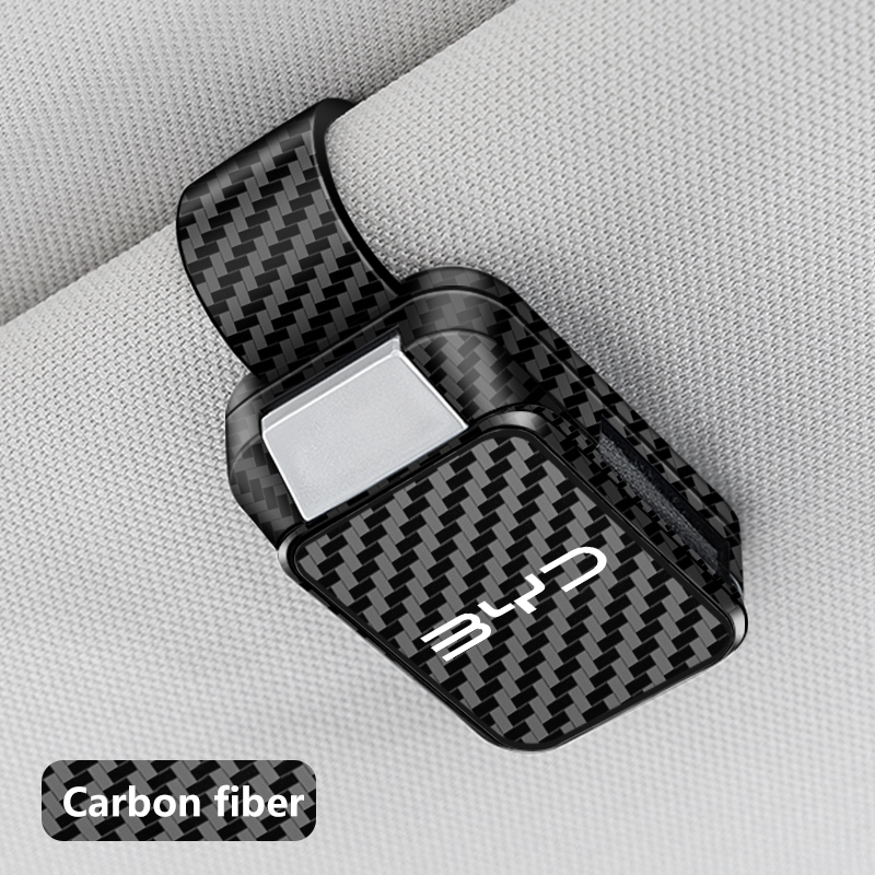 Samochodowy klips do przechowywania okularów, uchwyt na okulary przeciwsłoneczne na osłonę przeciwsłoneczną do BYD Atto 3 Dolphin Seal Tang Song Yuan Han LOGO, samochodowy uchwyt na okulary: SZARY