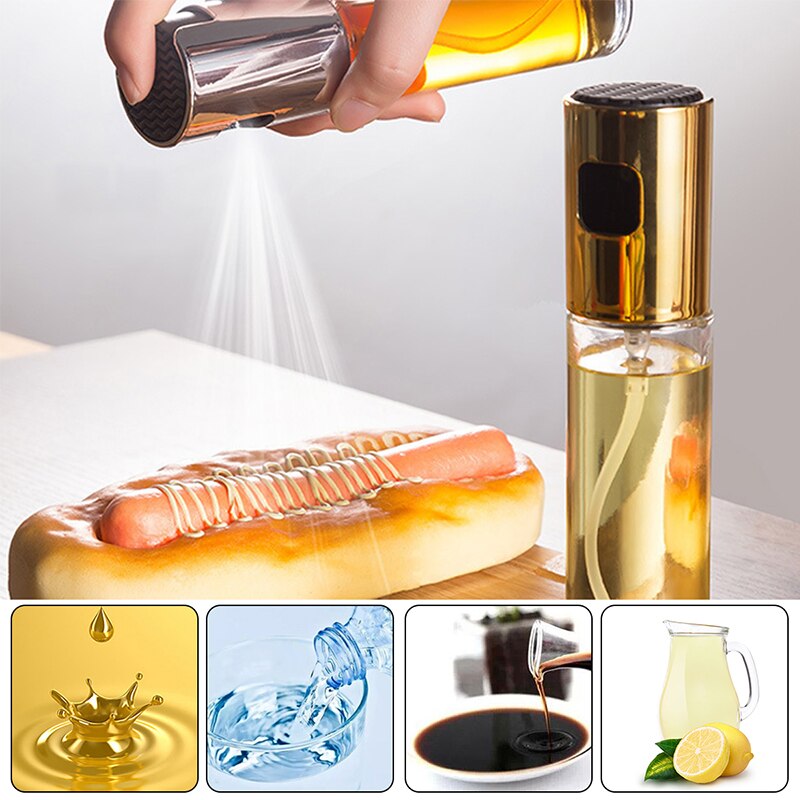 Kitchen Stainless Steel Olive Oil Sprayer Bottle Pump Oil Pot Leak-proof Grill BBQ Sprayer Oil Dispenser BBQ Cookware Tools