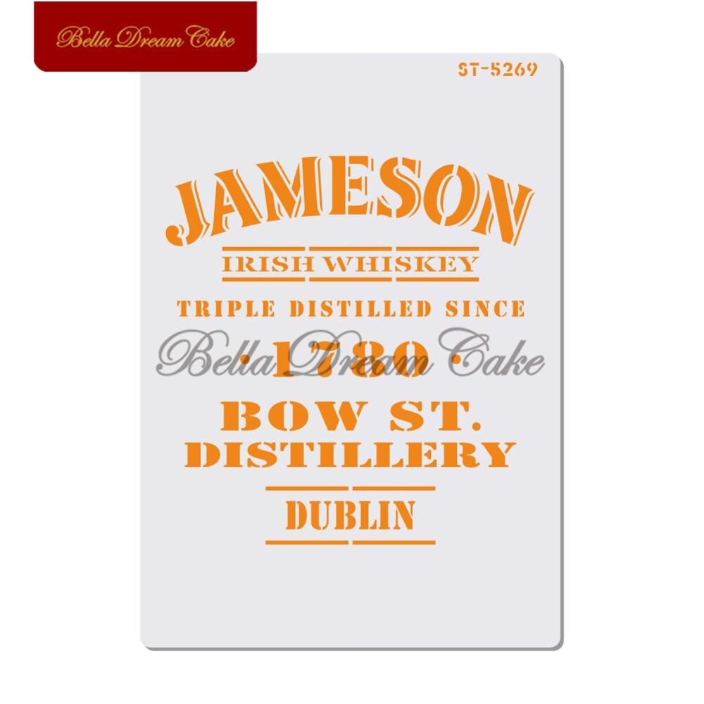Whisky irlandais nom de vin gâteau pochoir peinture en plastique pochoirs de stratification pour bricolage Scrapbooking Art dessin pochoirs modèle outil