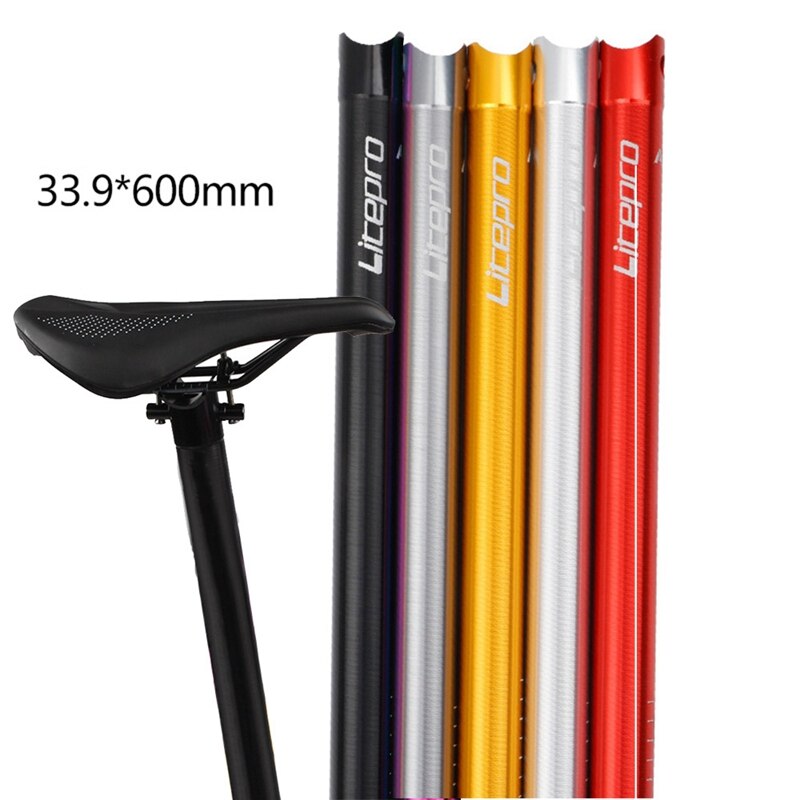 Litepro Folding Bike Seat Post Aluminum Alloy Ultra-Light Bike Seat Post 33.9X600mm for Brompton