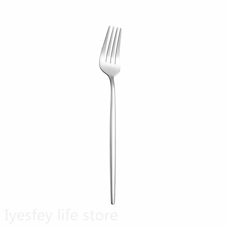 Argent coréen nourriture argenterie couverts 304 en acier inoxydable miroir polissage couteau cuillère fourchette dîner ensemble vaisselle vaisselle ensembles: dinner fork