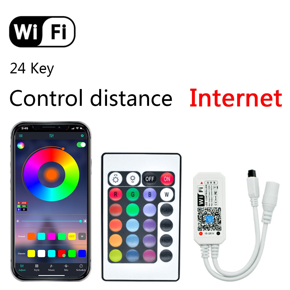 Led Rgb Rgbw Controller Dc 12V 24 Key Wifi Bluetooth Afstandsbediening 44 Key Infrarood Controller Voor Smd 2835 5050 rgb Led Strip Verlichting