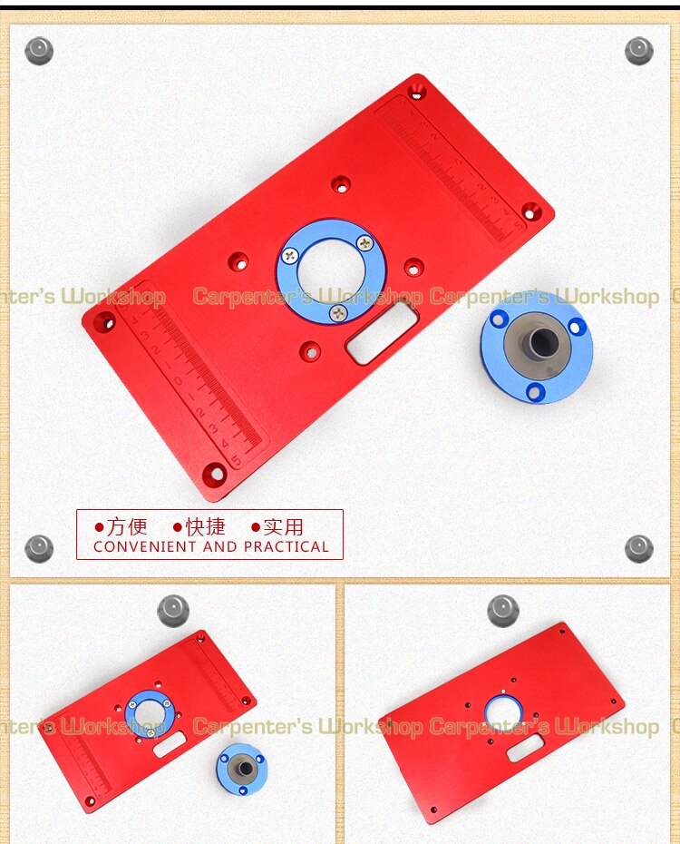 Aluminum Router Table Insert Plate Ring Screw For Woodworking Benches Trimmer