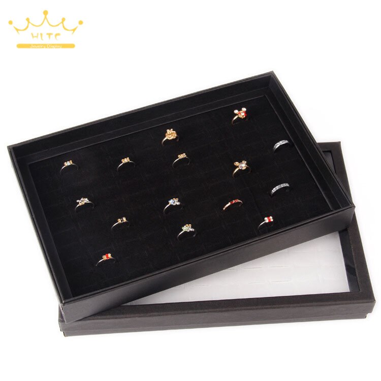 Praktische 100 Slot Ringen Display Lade Ring Organisator Show Case Sieraden Oorbellen Houder Opbergdoos Met Transparante Top