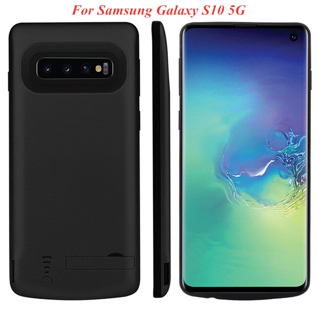 6500mAh Backup Phone Battery Power Case For Samsung Galaxy S10 5G Portable Power Bank Cover For Samsung S10 5G Battery Charger: Black for S10 5G