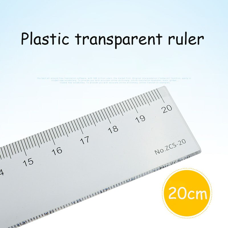20cm-50cm Office Learning Scale Clear Three Specifications Material Different Plastic Stainless Steel Ruler Compass Ruler