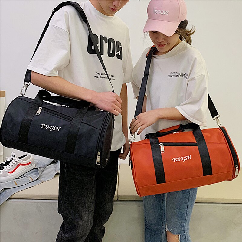 Heren reistas schoudertas tonvorm unisex hoge capaciteit reistas casual nylon handtassen hand reizen fitness tassen  xa813wb