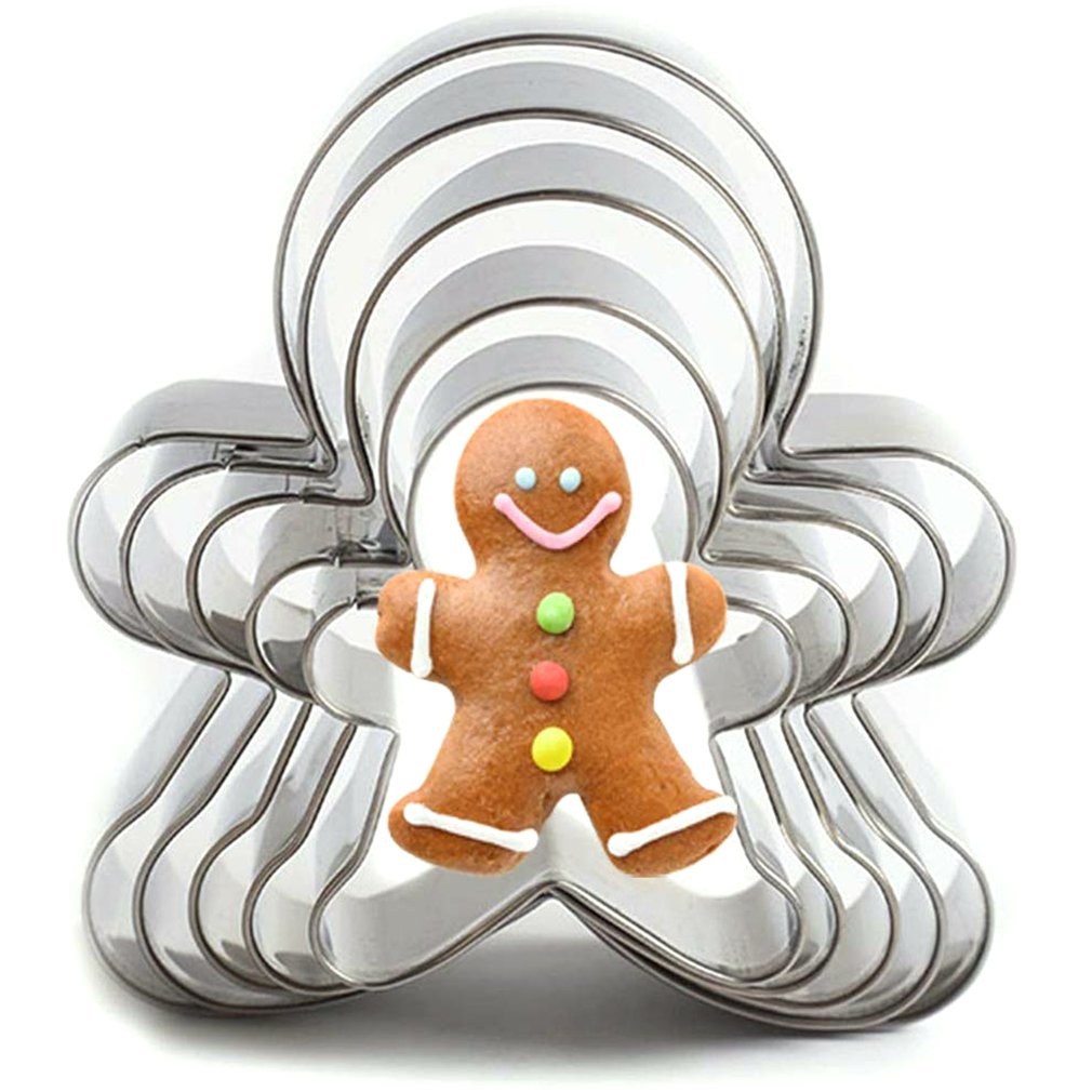 5 Pcs Rvs Cookie Cutter Gingerbread Man Vormen Voor Cakevorm Home Party Cake En Gebak Maken Cutters Cookie mold