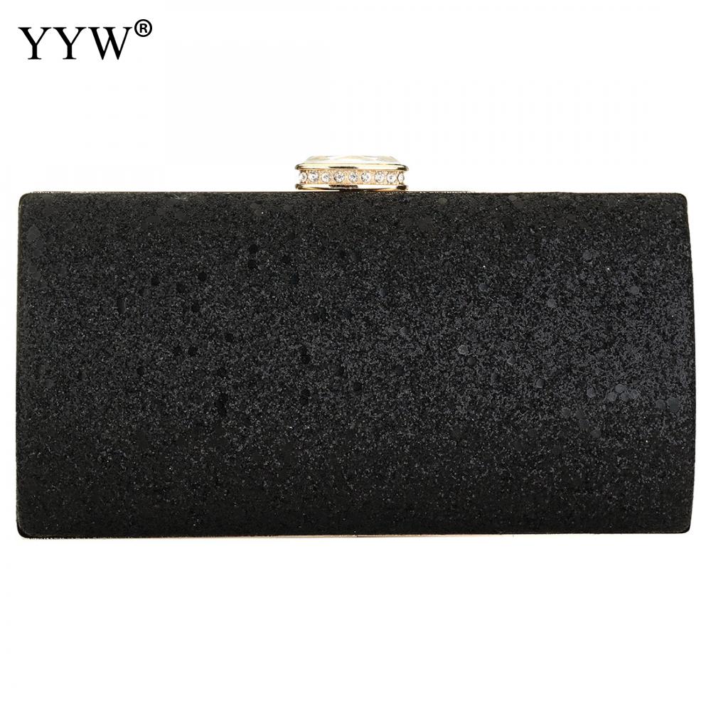 Pochette de soirée en strass or argent sac à main d'embrayage de jour de femmes sac de mariage fête datation sac à main Sequin sac de chaîne de nuit: black