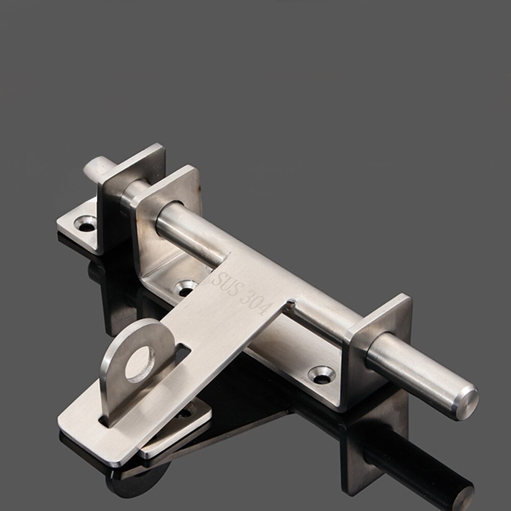 Sliding Bolt Padlock Hole Rust-proof Heavy Duty Gate Latch Safety Lock Multifunction 304 Stainless Steel Hardware Solid Home