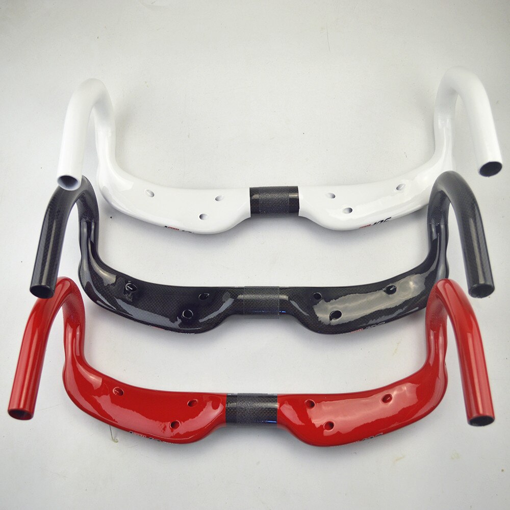 Road stuur 3 k carbon fiets stuur carbon carbon road fietsstuur glossy 31.8*400/420/440mm fiets accessoires