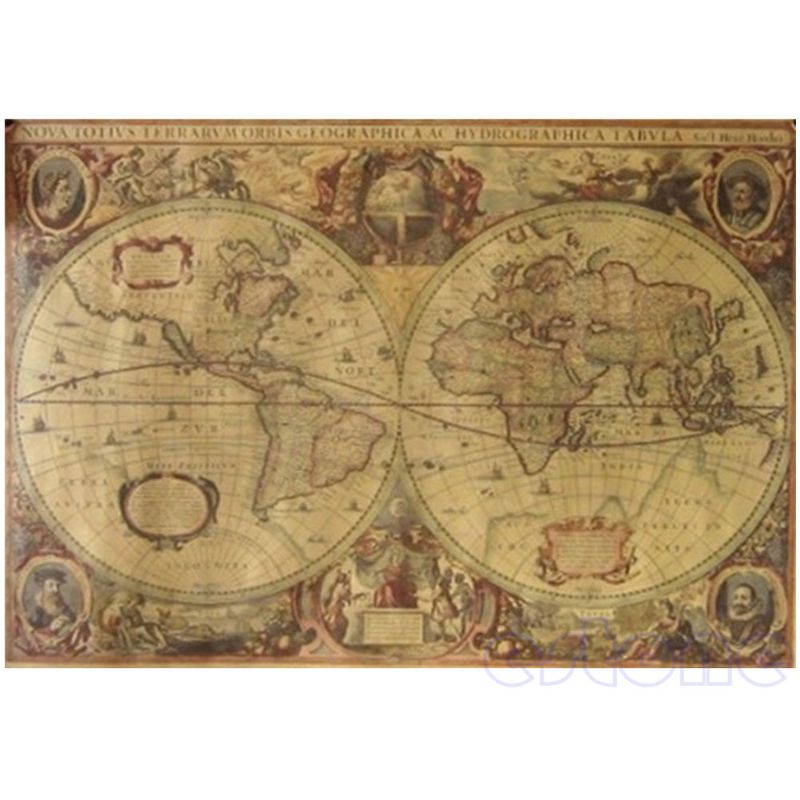 71x50cm Retro Vintage Old Globe World Map Matte Br... – Vicedeal