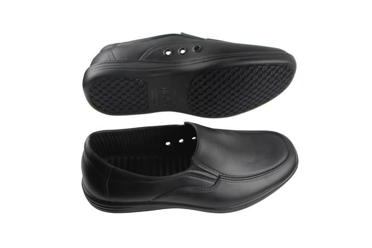 Vêtements de travail pour Chef , chaussures antidérapantes pour hommes, chaussures de sécurité noires, chaussures de serveur unisexes pour cantine de cuisine, imperméables à l'huile