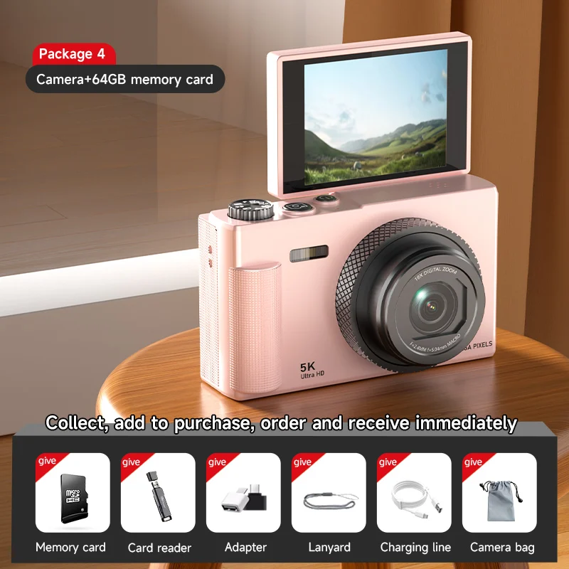 Xiaomi digitalkamera mit 180 °-klappbildschirm, 5k-zoll -Video-vlog-kamera, bildstabilisierung, 75mp 18x zoll-Zoomen, tragbarer körperkamera für studenten: Grau