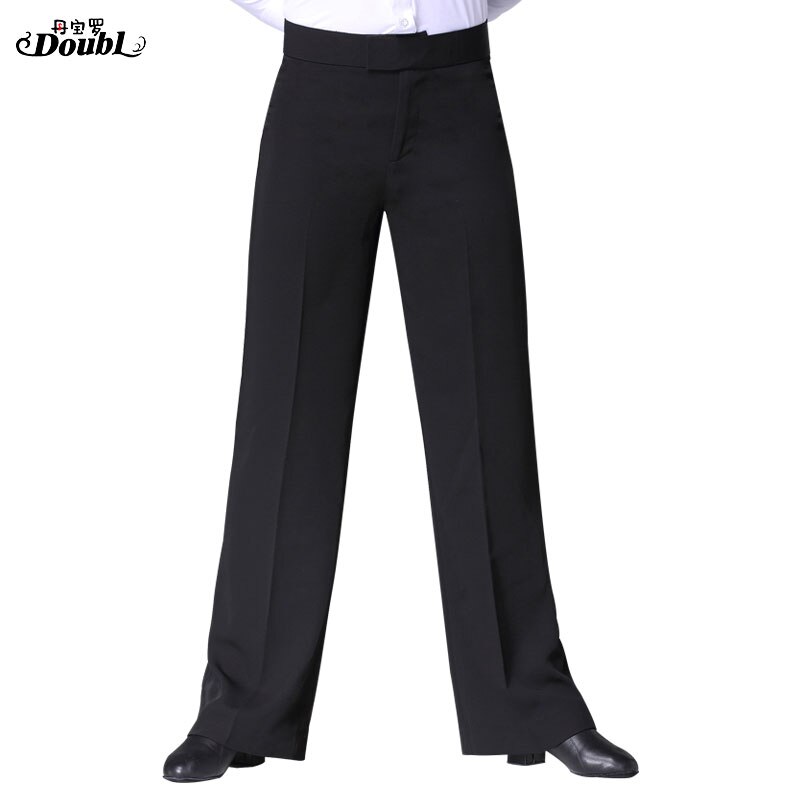 Pantalon long pour homme, uniforme de danse latine, Costume de danse pour adulte, salle de bal, Standard National: Thick Black / 36W(2.75 feet-91cm)