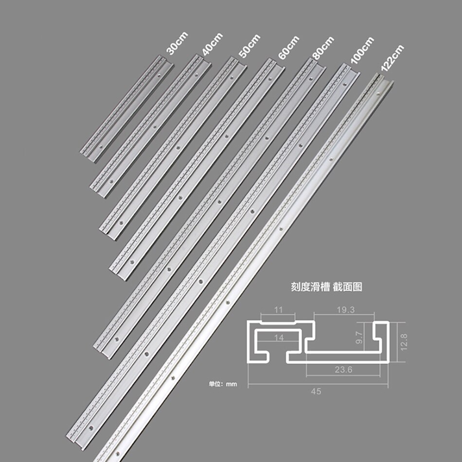 Router Table Saw Miter Track 300/400/500/600/800mm Specification T-shaped With Scale Track Groove Woodworking DIY Workbench