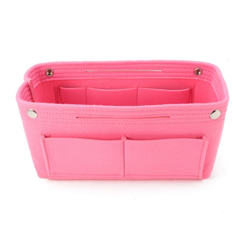 Multifunktions Handtasche Organizer Geldbörse Einsatz Tasche Filz Stoff Lagerung Pouch Fall: Rosa